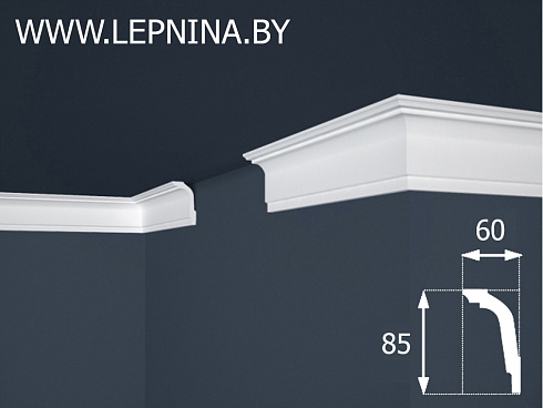 NMC NOMASTYL профиль GT1 экструд. 85х60мм белый 60шт/кор *